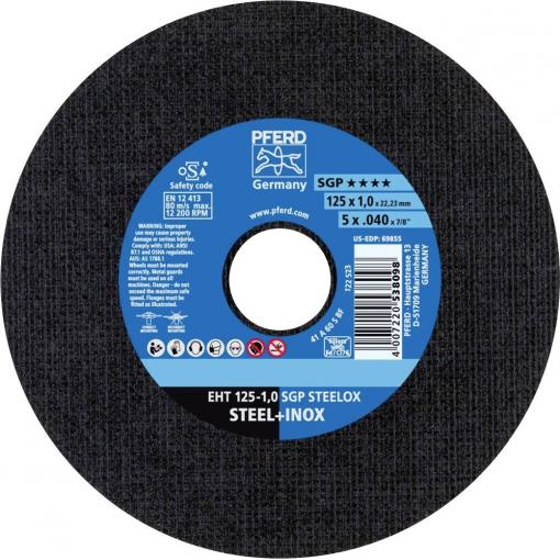 PFERD TOOLS EHT 125-1,0 SGP STEELOX 61331421 řezný kotouč rovný 125 mm 25 ks nerezová ocel, ocel