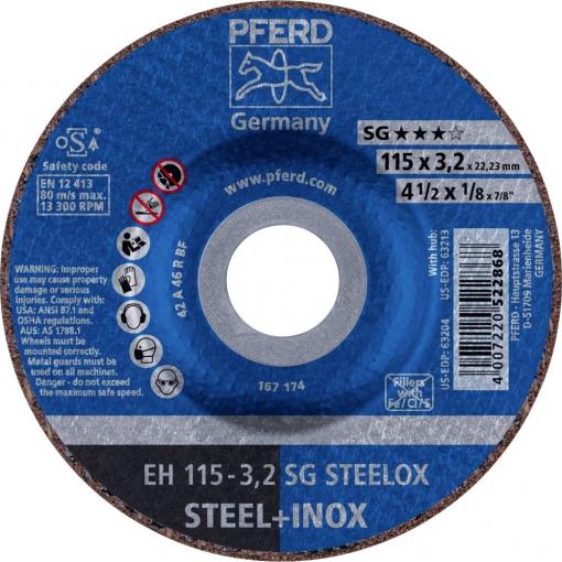 PFERD TOOLS EH 115-3,2 SG STEELOX 61332432 řezný kotouč lomený 115 mm 25 ks nerezová ocel, ocel
