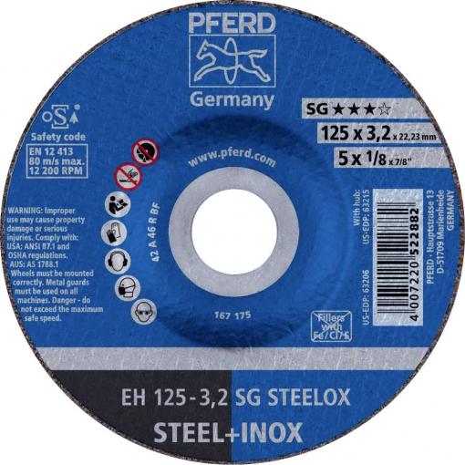 PFERD TOOLS EH 125-3,2 SG STEELOX 61333432 řezný kotouč lomený 125 mm 25 ks nerezová ocel, ocel