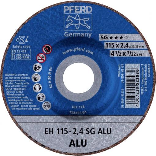 PFERD TOOLS EH 115-2,4 SG ALU 61340312 řezný kotouč lomený 115 mm 25 ks hliník, neželezné kovy