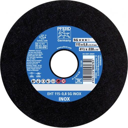 PFERD TOOLS EHT 115-0,8 SG INOX 61340396 řezný kotouč rovný 115 mm 25 ks nerezová ocel