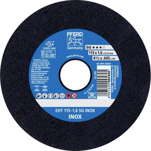 PFERD TOOLS EHT 115-1,6 SG INOX 61340424 řezný kotouč rovný 115 mm 25 ks nerezová ocel