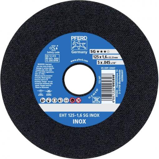 PFERD TOOLS EHT 125-1,6 SG INOX 61341124 řezný kotouč rovný 125 mm 25 ks nerezová ocel