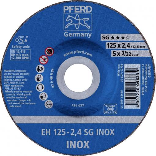 PFERD TOOLS EH 125-2,4 SG INOX 61341223 řezný kotouč lomený 125 mm 25 ks nerezová ocel
