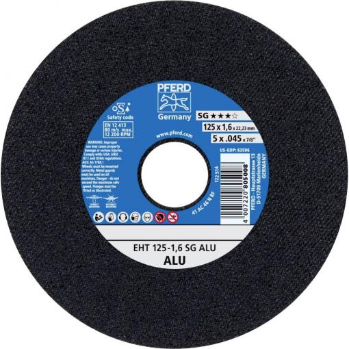 PFERD TOOLS EHT 125-1,6 SG ALU 61341225 řezný kotouč rovný 125 mm 25 ks hliník, neželezné kovy