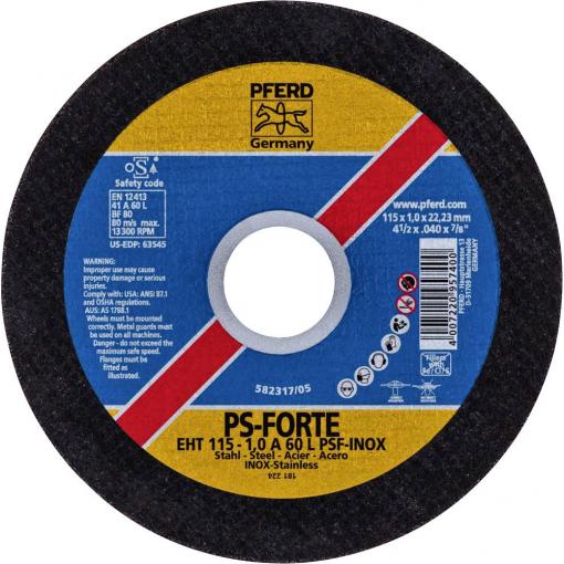 PFERD TOOLS EHT 115-1,0 PSF CLASSIC STEELOX 61715150 řezný kotouč rovný 115 mm 25 ks nerezová ocel, ocel