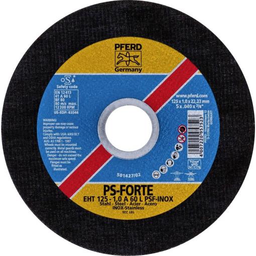 PFERD TOOLS EHT 125-1,0 PSF CLASSIC STEELOX 61715250 řezný kotouč rovný 125 mm 25 ks nerezová ocel, ocel
