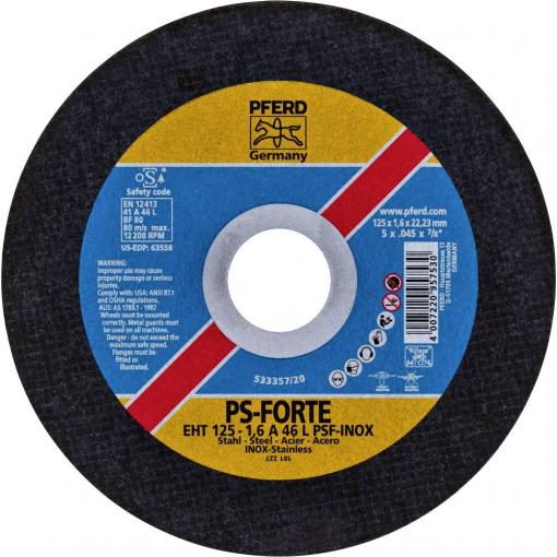 PFERD TOOLS EHT 125-1,6 PSF CLASSIC STEELOX 61715253 řezný kotouč rovný 125 mm 25 ks nerezová ocel, ocel