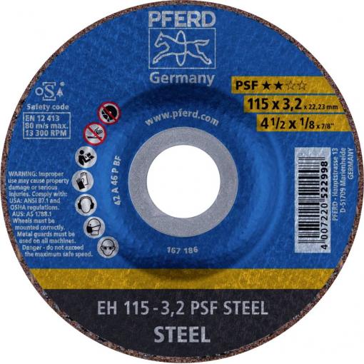 PFERD TOOLS EH 115-3,2 PSF STEEL 61740126 řezný kotouč lomený 115 mm 25 ks ocel