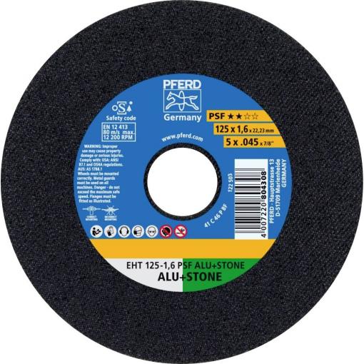 PFERD TOOLS EHT 125-1,6 PSF ALU+STONE 61819021 řezný kotouč rovný 125 mm 25 ks hliník, neželezné kovy, titan, Slitina titanu, litina , Duroplast , kámen,