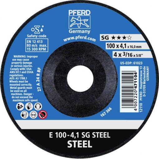 PFERD 62210426 E 100-4,1 SG STEEL/16,0 brusný kotouč lomený Průměr 100 mm Ø otvoru 16 mm ocel 10 ks