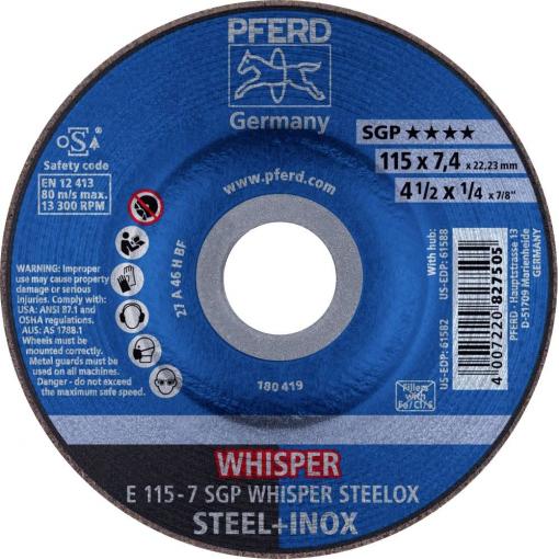 PFERD TOOLS 62211848 E 115-7 SGP WHISPER STEELOX brusný kotouč lomený Průměr 115 mm Ø otvoru 22.23 mm nerezová ocel, ocel 10 ks