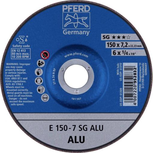 PFERD 62215717 E 150-7 SG ALU brusný kotouč lomený Průměr 150 mm Ø otvoru 22.23 mm hliník, neželezné kovy 10 ks