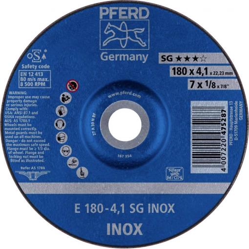 PFERD TOOLS 62217432 E 180-4,1 SG INOX brusný kotouč lomený Průměr 180 mm Ø otvoru 22.23 mm nerezová ocel 10 ks