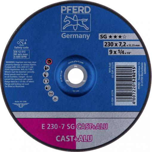 PFERD TOOLS 62223681 E 230-7 SG CAST+ALU brusný kotouč lomený Průměr 230 mm Ø otvoru 22.23 mm Slitina hliníku, Šedá / tvárná litina, Litá kůže 10 ks