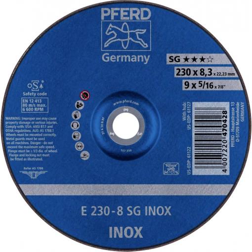 PFERD TOOLS 62223832 E 230-8 SG INOX brusný kotouč lomený Průměr 230 mm Ø otvoru 22.23 mm nerezová ocel 10 ks