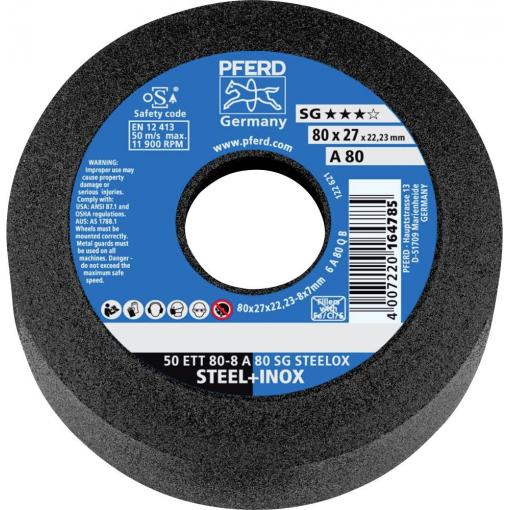 PFERD TOOLS 63418702 Brusný hrnec 50 ETT 80-8 A 80 SG STEELOX 80 mm 5 ks