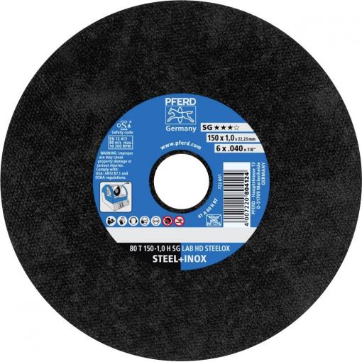 PFERD TOOLS 80 T 150-1,0 H SG LAB HD STEELOX/22,23 66300010 řezný kotouč rovný 150 mm 25 ks nerezová ocel, kalená ocel , litina , ocel, ocelový odlitek