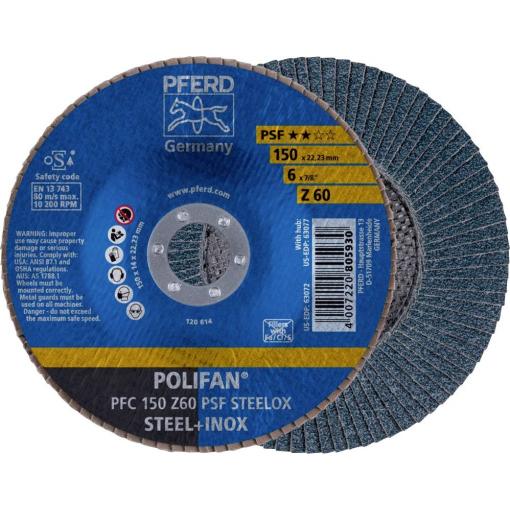 PFERD TOOLS 67766150 PFC 150 Z 60 PSF STEELOX vějířovitý brusný kotouč Průměr 150 mm Ø otvoru 22.23 mm nerezová ocel, ocel 10 ks