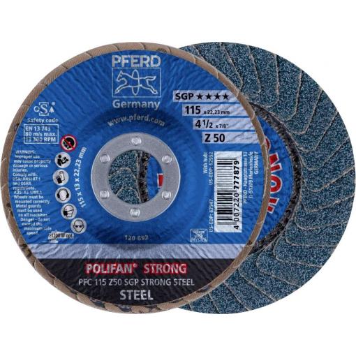 PFERD TOOLS 67788115 PFC 115 Z 50 SGP STRONG STEEL vějířovitý brusný kotouč Průměr 115 mm Ø otvoru 22.23 mm Zrnitost 50 ocel 10 ks