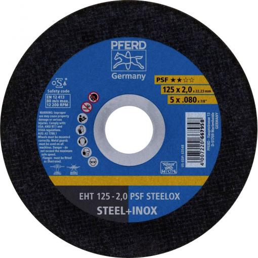 PFERD TOOLS EHT 125-2,0 PSF STEELOX 69120850 řezný kotouč rovný 125 mm 25 ks nerezová ocel, ocel