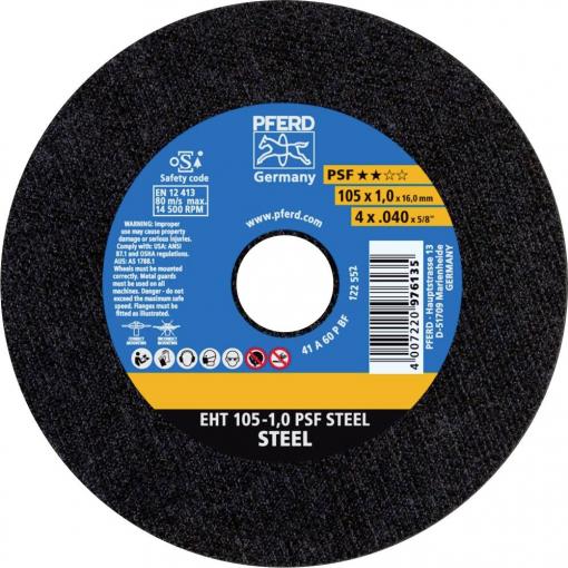 PFERD TOOLS EHT 105-1,0 PSF STEEL/16,0 69121029 řezný kotouč rovný 105 mm 25 ks ocel