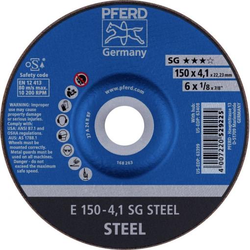 PFERD TOOLS 69220473 E 150-4,1 SG STEEL brusný kotouč lomený Průměr 150 mm Ø otvoru 22.23 mm ocel 10 ks