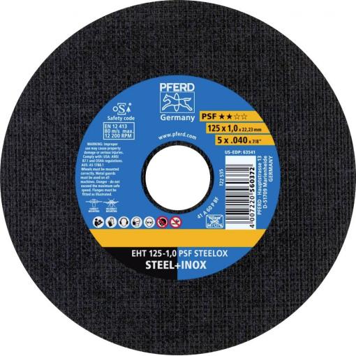 PFERD TOOLS EHT 125-1,0 PSF STEELOX 61721100 řezný kotouč rovný 125 mm 25 ks nerezová ocel, ocel