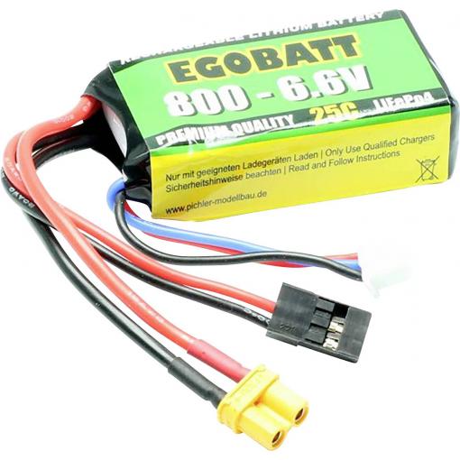 Pichler Modellbau 15142 akupack LiFe (modelářství), 6.6 V, 800 mAh, články 2, 25 C, Softcase, JR, XT30