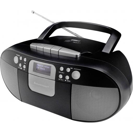 soundmaster SCD7800SW SCD7800SW rádio s kazetovým přehrávačem, DAB+, FM, AUX, CD, kazeta, USB, funkce alarmu, černá