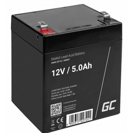 Green Cell Green Cell - USV-Akku - 1 x Batterie - Sealed Lead Acid (SLA) AGM27 olověný akumulátor 12 V 5 Ah olověný se skelným rounem (š x v x h) 90 x 107 x 70