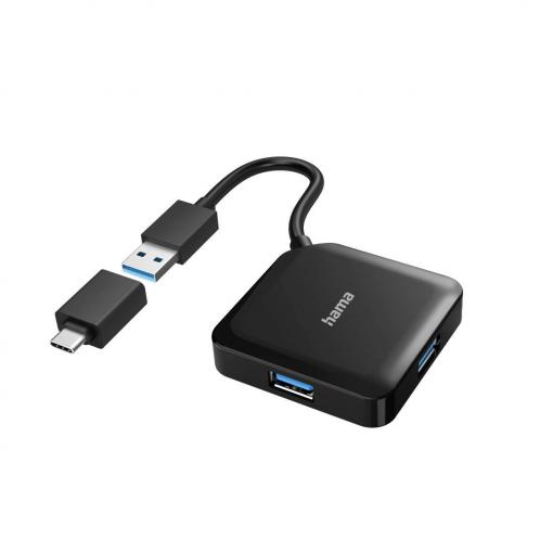 Hama 00200116 USB Hub 4 porty USB-A USB 3.0 5 GBit/s s konektorem USB C černá