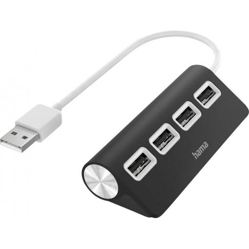 Hama 00200119 USB Hub 4 porty USB-A USB 2.0 480 MBit/s černá