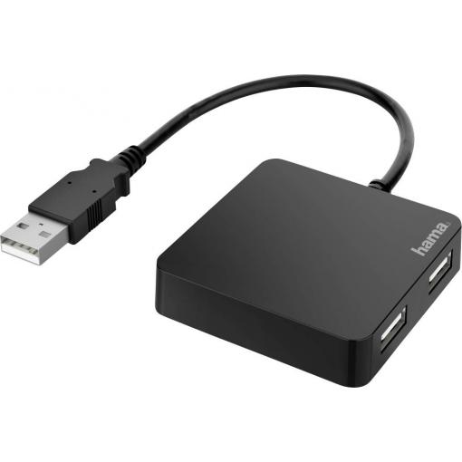 Hama 00200121 USB Hub 4 porty USB-A USB 2.0 480 MBit/s černá