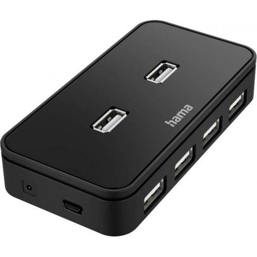 Hama 00200123 USB Hub 7 portů USB-A USB 2.0 480 MBit/s černá