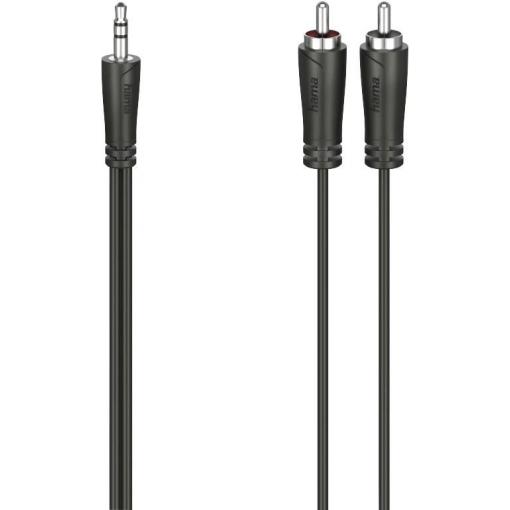Hama 00205110 jack / cinch audio kabel [2x cinch zástrčka - 1x jack zástrčka 3,5 mm] 1.5 m černá