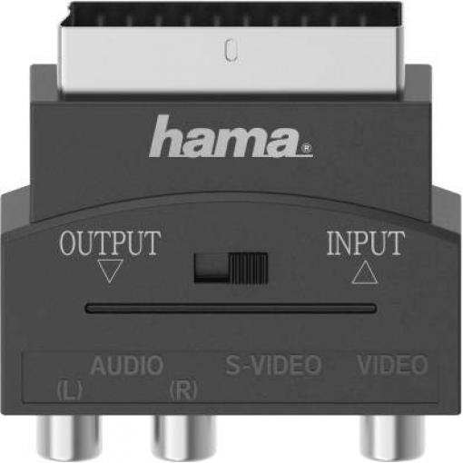 Hama S-video / cinch AV adaptér [1x S-Video zásuvka - 3x cinch spojka] černá