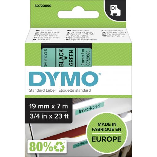 páska do štítkovače DYMO D1 45809 polyester Barva pásky: zelená Barva písma:černá 19 mm 7 m
