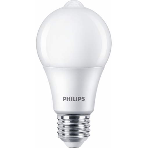 LED žárovka Philips E27 8W/60W + sensor, 4000K 230V A60  P782757