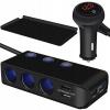 Rozbočovač autozásuvky 12V + 4x USB s voltmetrem 12/24V