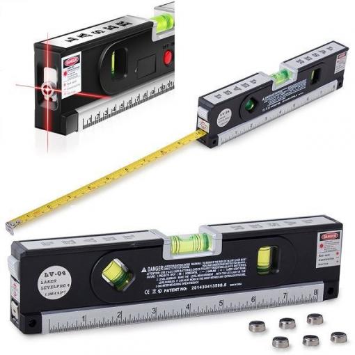 Laserová vodováha s metrem h_v460c, třída IIIA, 250 cm
