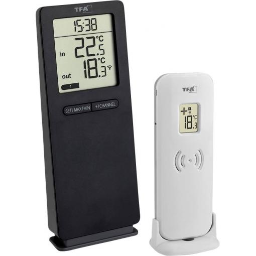 TFA Dostmann Funk-Thermometer LOGOneo bezdrátový digitální teploměr černá 30.3071.01
