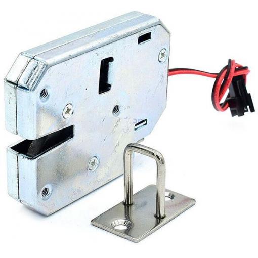 Elektrický zámek XG-07C, 12 V DC, 1,8 A, stříbrný
