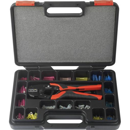 TOOLCRAFT HJ540168BC-A1A5 TO-7104990 sada krimpovacích kleští smršťovací spojka , lisovací spojky , 0.5 do 8 mm², vč. krimpovacího sortimentu v kufru , vč.