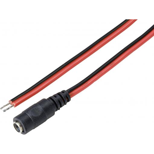 TRU COMPONENTS TC-9556656 nízkonapěťový připojovací kabel nízkonapěťová zásuvka - kabel s otevřenými konci 5.5 mm 2.1 mm 2.00 m 1 ks