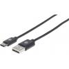 Manhattan USB kabel USB 2.0 USB-A zástrčka, USB-C ® zástrčka 2.00 m černá 354929