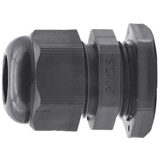 Kabelová průchodka PG-13,5, kabel 6–12 mm, černá