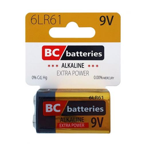 Baterie 9V 6LR61 BC Batteries Extra Power alkalická
