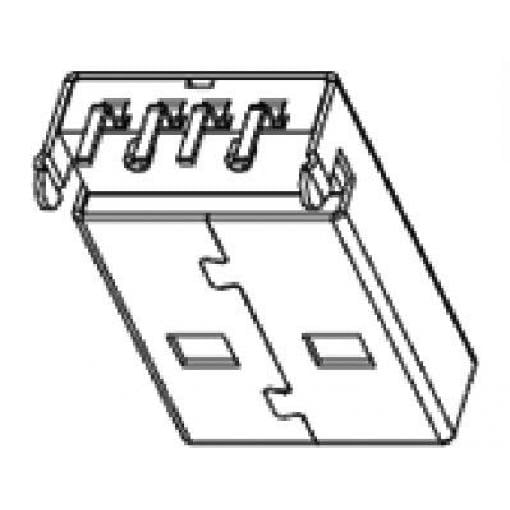 Molex Molex MOL Micro Solutions 480370001 USB konektor Typ A, 1 ks