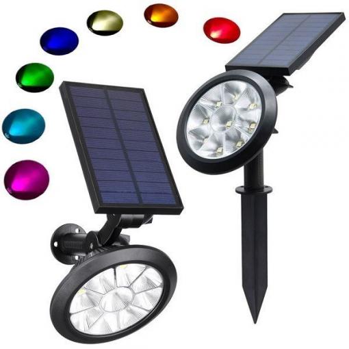 Solární zahradní lampa RGB h_t601n, 9× LED, IP55